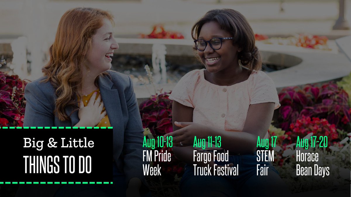 One of the best things about summer in #FargoMoorhead is there is always something fun going on! Check out these great events around the area:
- FM Pride Week
- Fargo Food Truck Festival
- STEM Fair
- Horace Bean Days