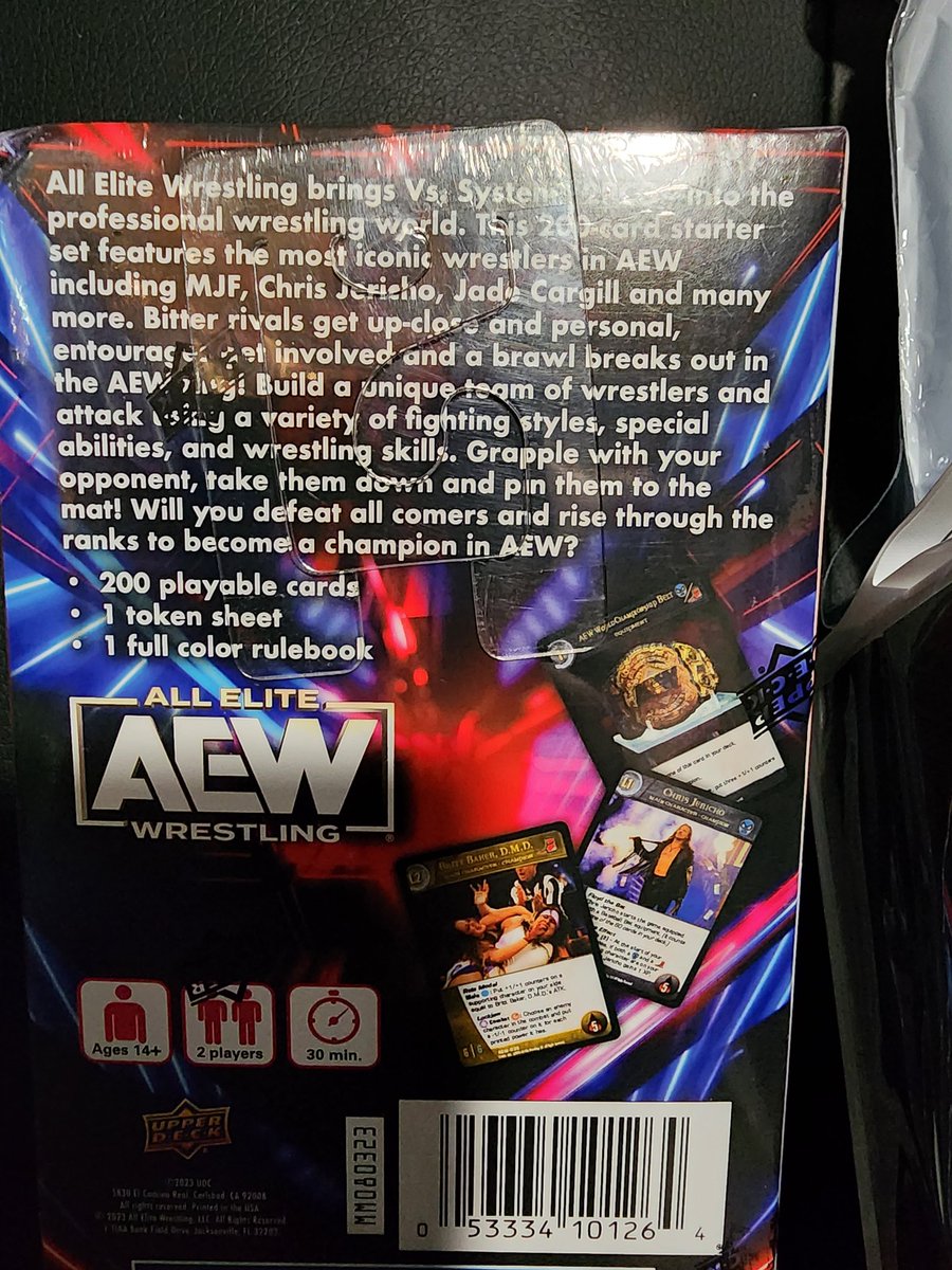 drscottkelly's tweet photo. Sleeving is sometimes more relaxing than actual games. Lol (Everything just arrived. I knew sleeved cards wouldn't fit back in the original box, so I got a large plastic deck box too.) #AEW #VsSystem #UpperDeck https://t.co/7cHfRCwGlV
