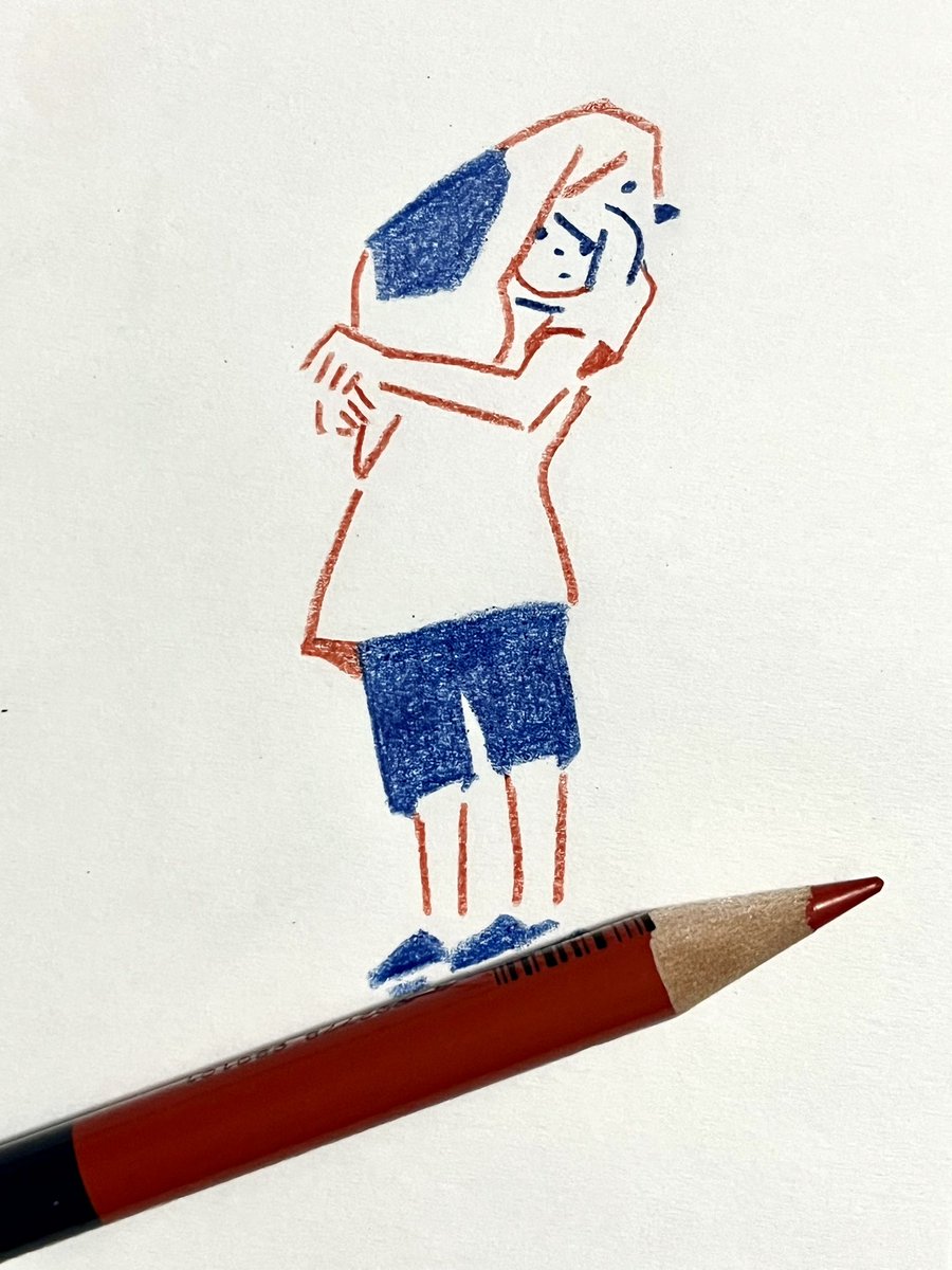 「  赤青鉛筆で描いています。」|ryukuのイラスト