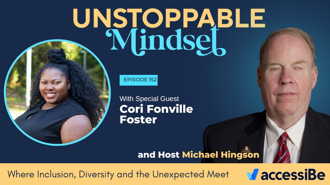 mhingson's tweet photo. “My blindness was not something that was going to limit my capabilities.” - Cori Fonville Foster
Listen: https://t.co/EwLgwRDk8n or https://t.co/dFsE8Hqd4d
#UnstoppableMindset #accessCast #accessiBe #accessibility #Mindset #Inclusion #Marketing https://t.co/eZoeyulNHa