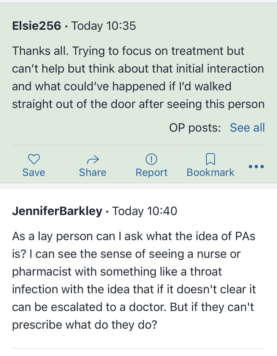 Dr_Done_'s tweet photo. Terrible. This will happen more and more.

Just read the confusion of people turning to online forums to find answers about PAs.

❌This is dangerous❌ https://t.co/8MFVrE2hlp