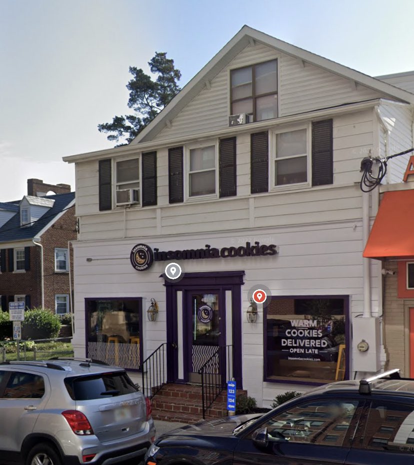 STABBING IN FRONT OF POPULAR COLLEGE COOKIE SPOT: Insomnia Cookies, 4500 block of College Ave in College Park— the woman was stabbed after some sort of road rage dispute. #UMD