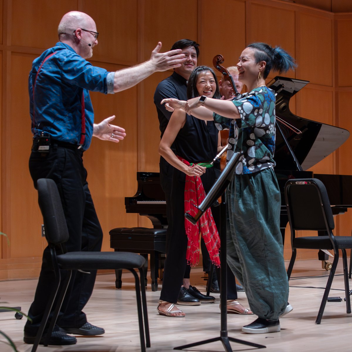 Feeling gratitude for our shared life in music. I wouldn’t want anything to change for my next cycle of life. 
•
•
•
•
•
#livingcomposer #creativepartnership #musicislife #chambermusicnorthwest #worldpremiere #marriedinmusic