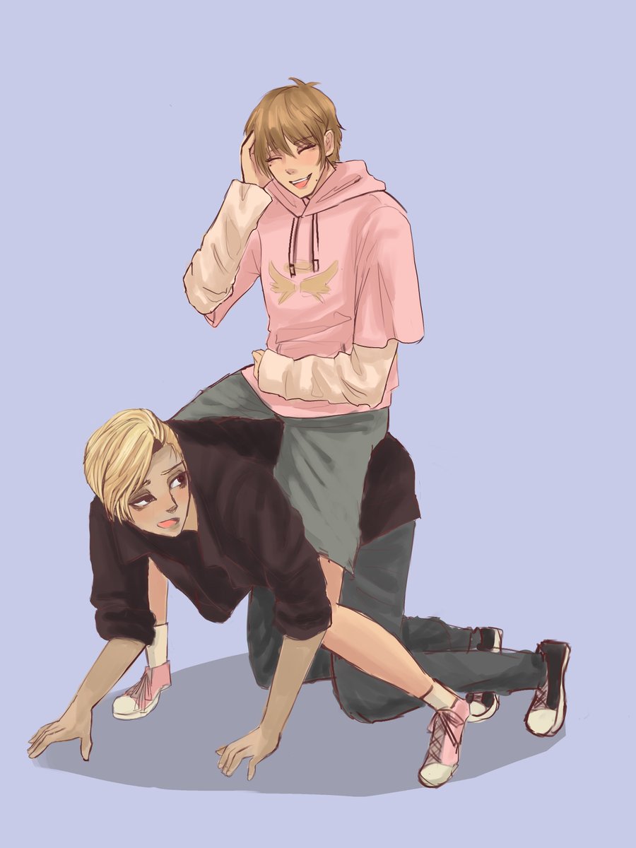TerraEssDreams's tweet photo. Connor x Dixon shipping with complimentary superfan fanart!
Sure #BoybandHell is a dark comedy / psychological thriller, but who says you can't have some fluff along the way?
#yaoijam #BoysLove #vndev https://t.co/9dLMVlmsaF
