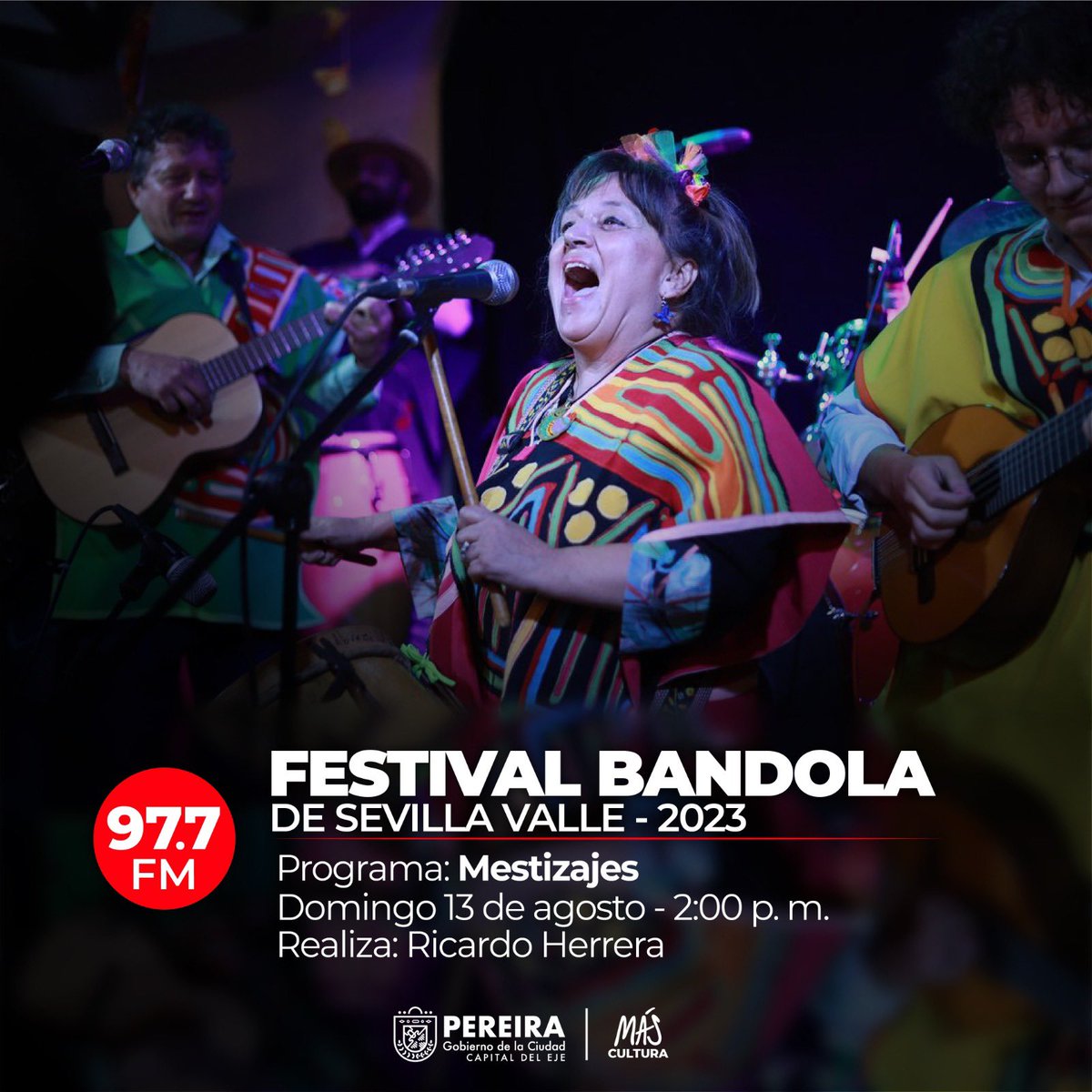En #Mestizajes hablaremos sobre el FESTIVAL DE BANDOLA DE SEVILLA VALLE – 2023. 
Un evento que contará con 38 agrupaciones en tarima y sorpresas para la edición n.⁰ 28 de música al viento que va del 18 al 21 de agosto.

🎙️Realiza: Ricardo Herrera 

#EmisoraCulturalDePereira