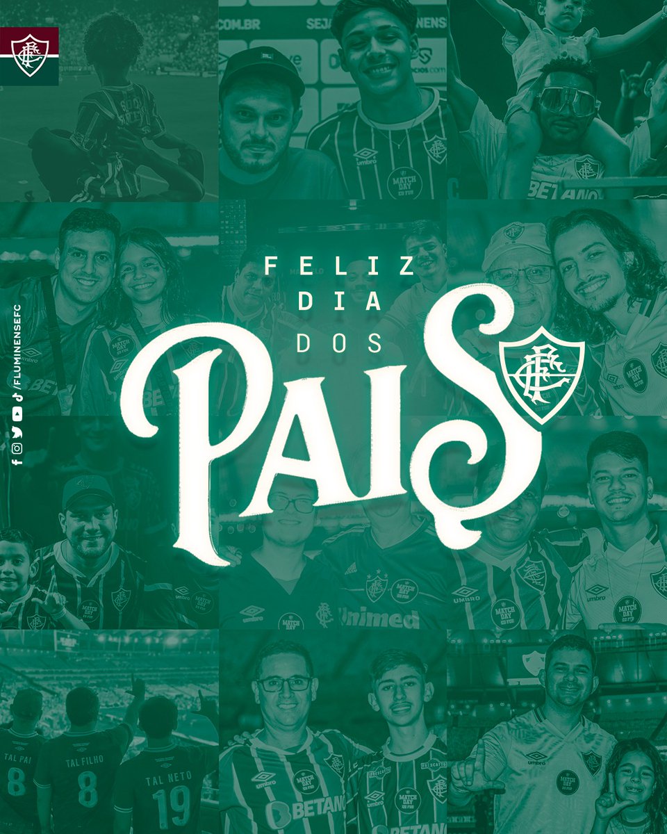 FluminenseFC's tweet photo. Feliz #DiaDosPais aos nossos melhores amigos, primeiros ídolos e grandes heróis! Parabéns aos Pais Tricolores! 🇭🇺 https://t.co/MpHslpvzat