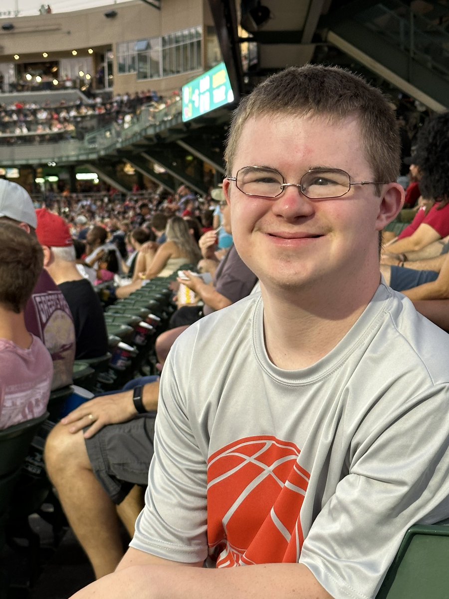 kgiest's tweet photo. Thanking DADS (Dads Appreciating Down Syndrome) for tickets to tonight’s game! @TheVicIndy https://t.co/bH0AL6djtU