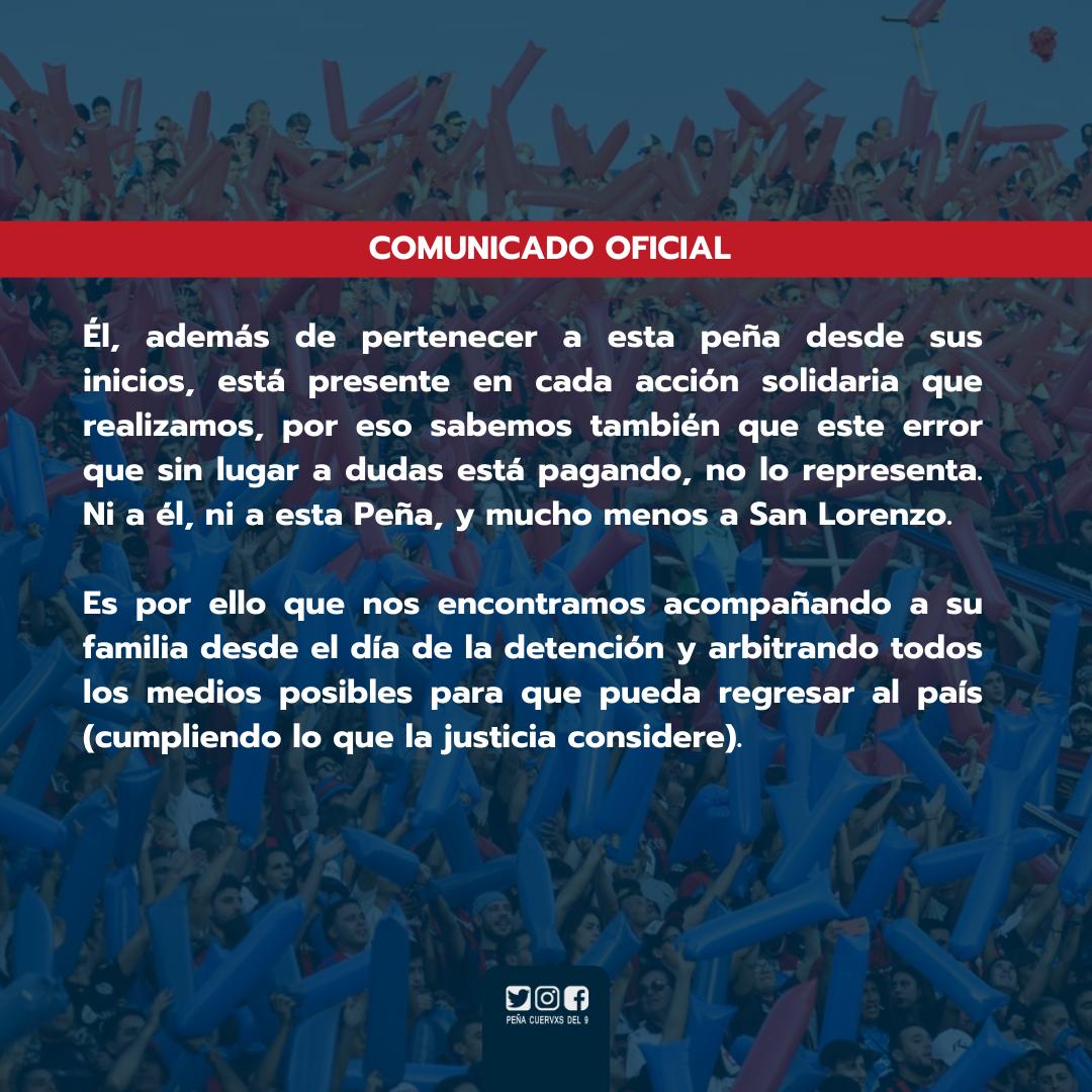 Cuervosdel9_'s tweet photo. COMUNICADO OFICIAL 

En base a los acontecimientos del pasado 10/8, la Peña de 9 Julio deja en claro su posición al respecto.

Agradecemos a todas las personas que están comprendiendo y acompañando a la familia en este momento e invitamos a que quien pueda y lo sienta, colabore. https://t.co/DoQBfAwSUv