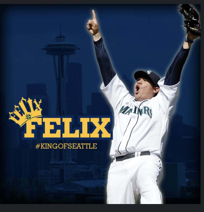 tbailey1976's tweet photo. Felix in tears as he makes his entrance onto the field. I see #Mariners fans in the ballpark teary eyed, and I’m sitting here with tears in my eyes watching it on tv. Congratulations King! Your induction into the Mariners Hall of Fame is well deserved. #KingsCourt #MarinersHOF #KingFelix 👑