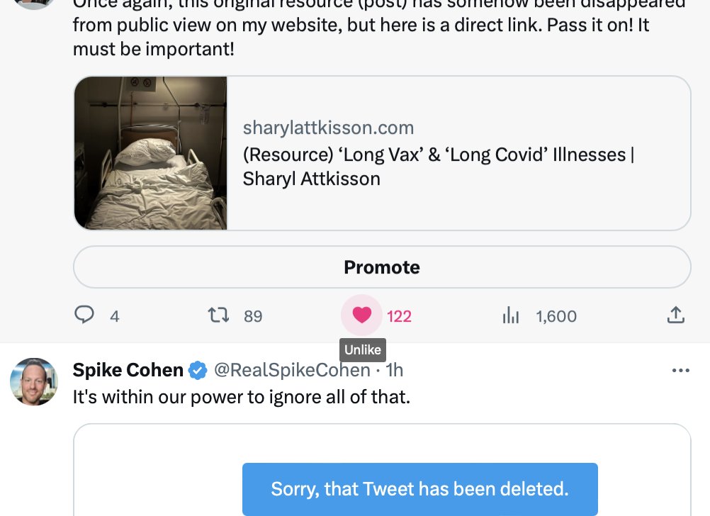 SharylAttkisson's tweet photo. Again, I watched 5k views disappear from this downthrottled post in a second, and then when I clicked it, it said it's been "deleted," though it hasn't been. @elonmusk
Let's stop the games. https://t.co/tZpMCRZTtp