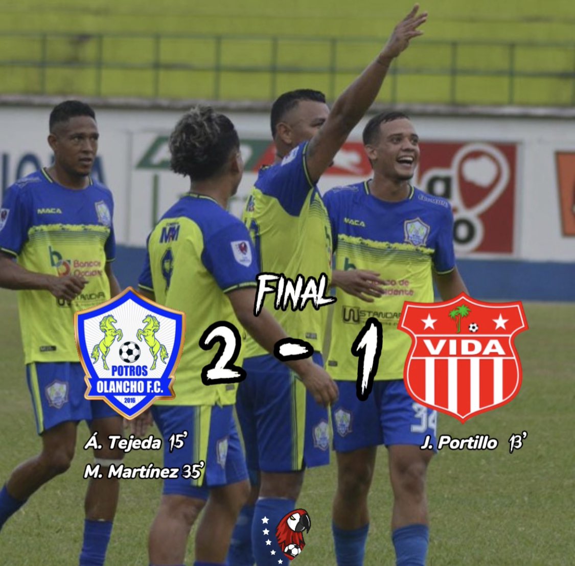 OlanchoFCPotros's tweet photo. RESULTADO FINAL! Los 3 puntos en casa ante el @cdsvida 🤩😍🤩 #olanchofc https://t.co/38vwH1jqlo