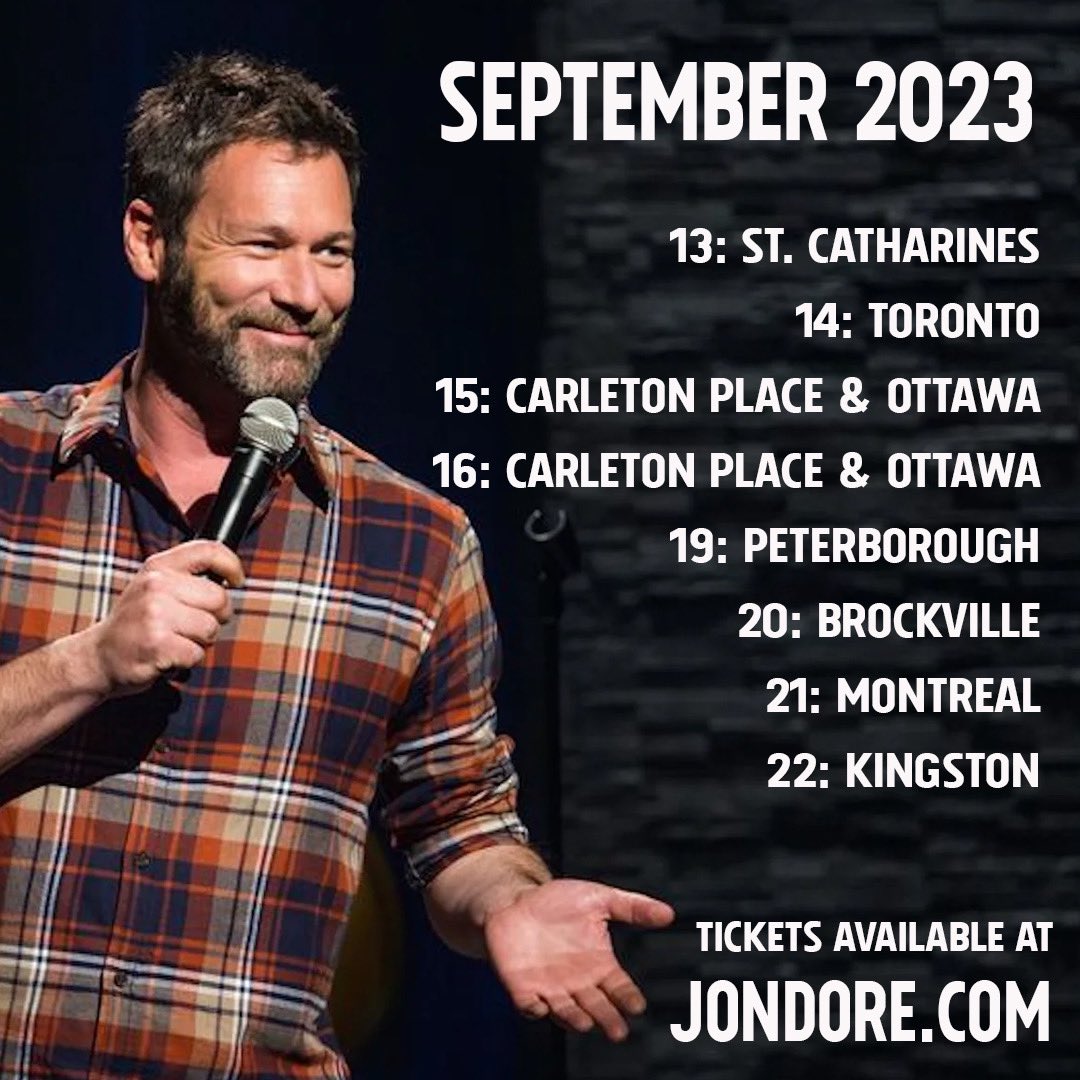 Ontario Canada… (and Quebec) Join me in September! Tickets at Jondore.com