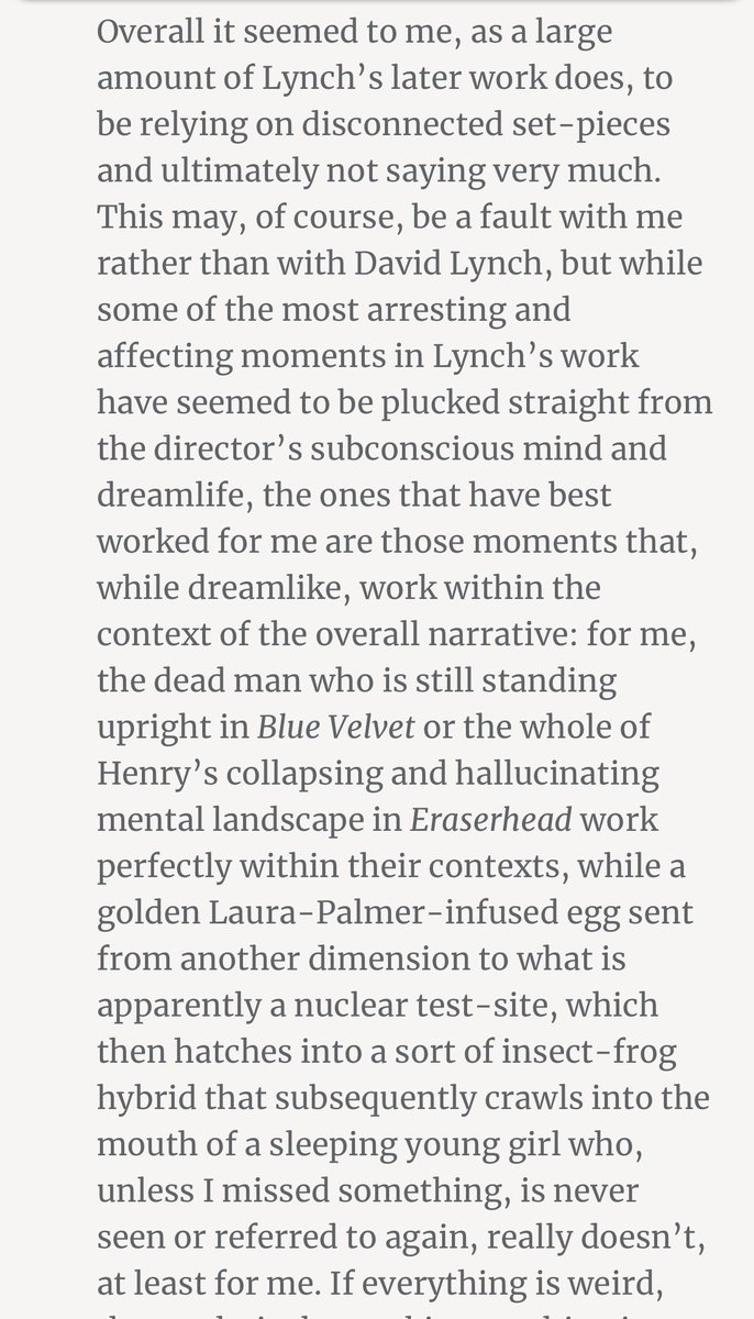 SethJacob's tweet photo. Alan Moore didn’t like Twin Peaks: The Return. lol. he has a pretty interesting critique https://t.co/biMskQYFzR