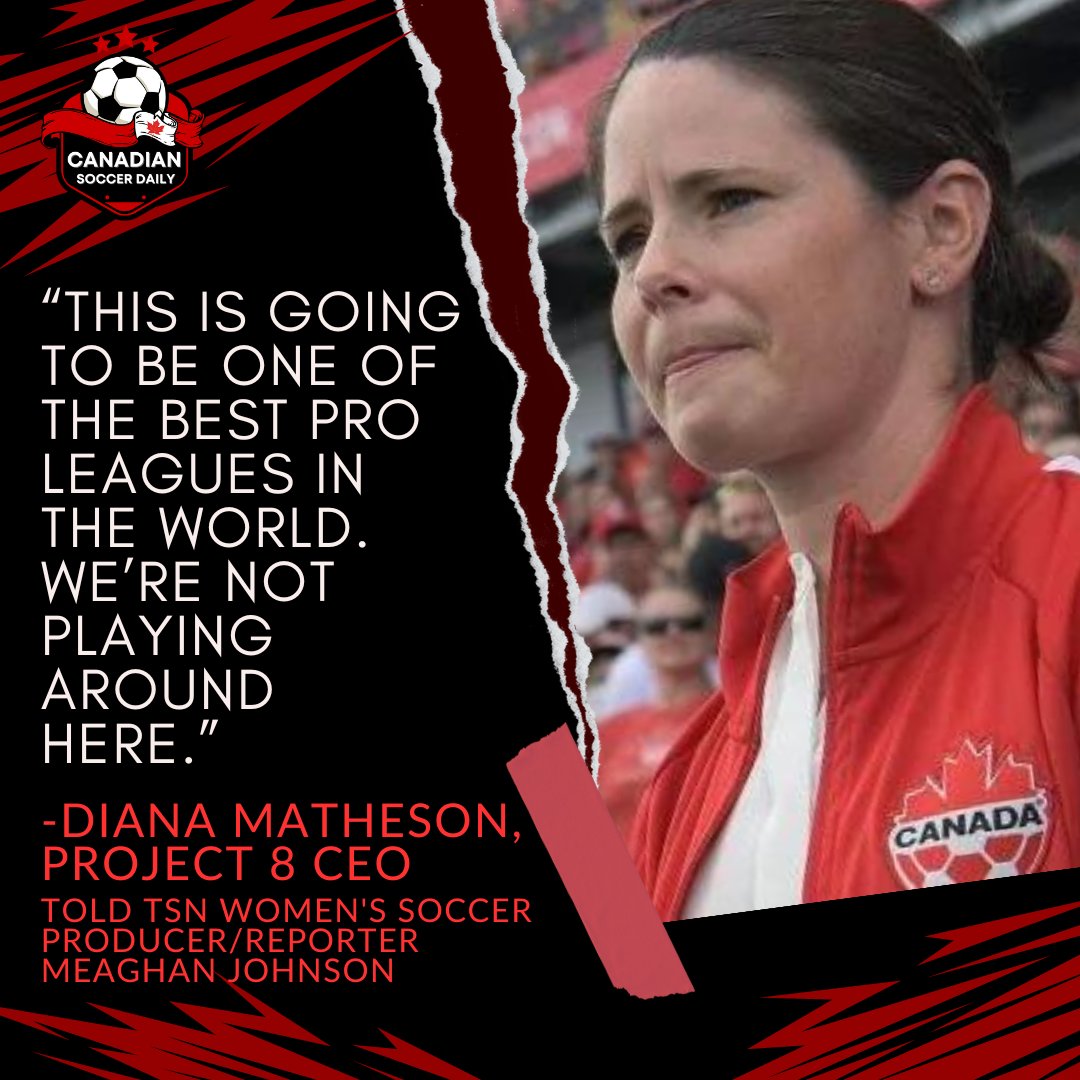 It’s never been more clear that the lack of a pathway for #CAN players and a domestic women's pro league is unsustainable.

#CanWNT legend @dmatheson8 is bringing pro ⚽️ to 🇨🇦 vows @Project8Sports ‘is going to be one of the best pro leagues in the world.’

canadiansoccerdaily.com/2023/08/12/dia…