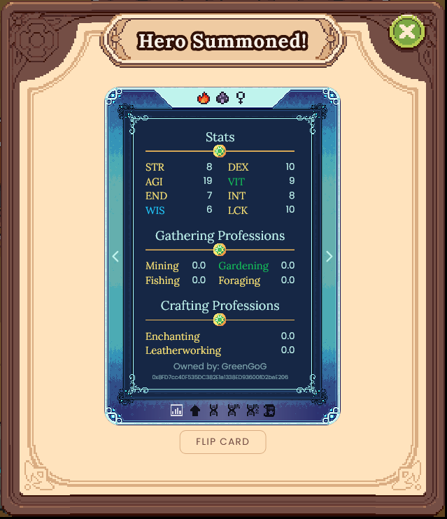 boggsee33's tweet photo. Welcome #Tarner the Ninja
First Summon from our Newly joined #Mythic Pair is off to a great start!
Our hero's have been Mythically #celebrating all day and i haven't sent a single one on #quests to enjoy the festivities. (aka been busy with my pets)
@DeFiKingdoms https://t.co/mX4AVo02ay