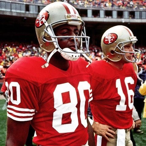 NinersHistory's tweet photo. Montana to Rice. Unstoppable. #FTTB https://t.co/SCFNvFYnOi
