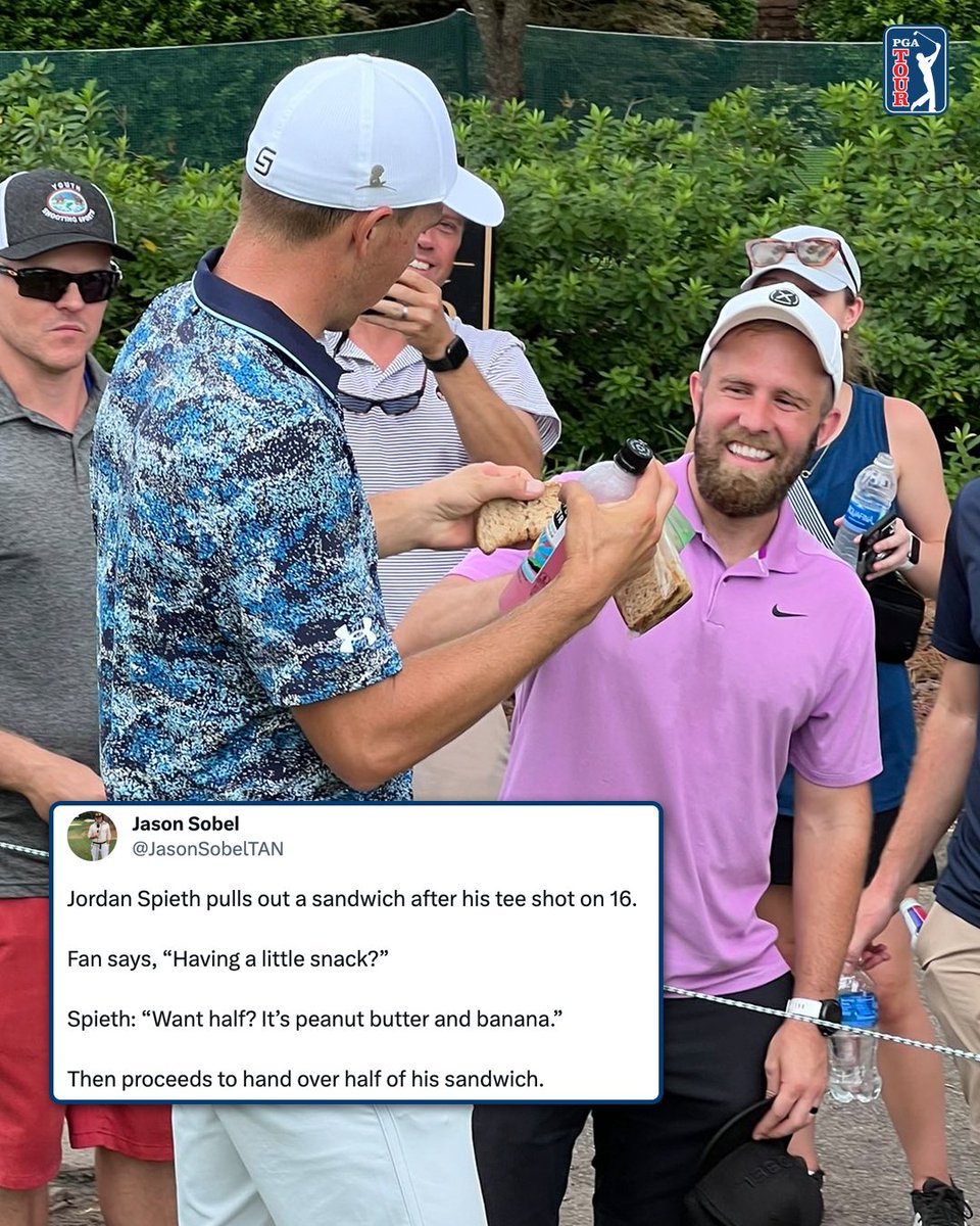 Man of the people.

<a href="/JordanSpieth/">Jordan Spieth</a> | <a href="/FedExChamp/">FedEx St. Jude Championship</a>
