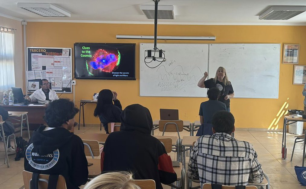 DenisecWright's tweet photo. Using #bigastronomy lesson in San Pedro, Chile @DiscoverAUI #astroambassadors @timspuck @TheNRAO #ACEAP https://t.co/IcVtzgs52P