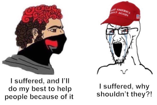 marionumber4's tweet photo. The fundamental difference between the left and the right comes down to basic empathy https://t.co/p8WTV6hBNz