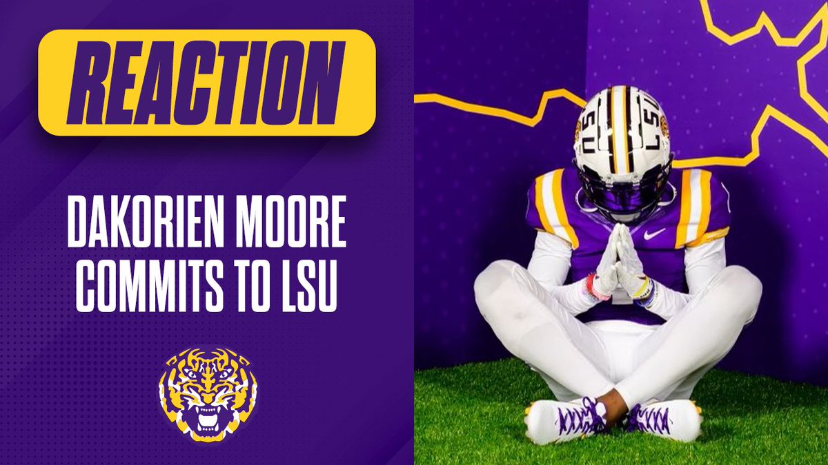NEW PODCAST! @Sheadixon and @MatthewBrune_ break down LSU's addition of 5⭐️ WR Dakorien Moore. What got him to LSU? Do the Tigers have a shot at the No. 1 class in 2025? Apple: podcasts.apple.com/us/podcast/rea… Spotify: open.spotify.com/episode/1TsKB8… YouTube: youtu.be/-L_MtJo8Nj8
