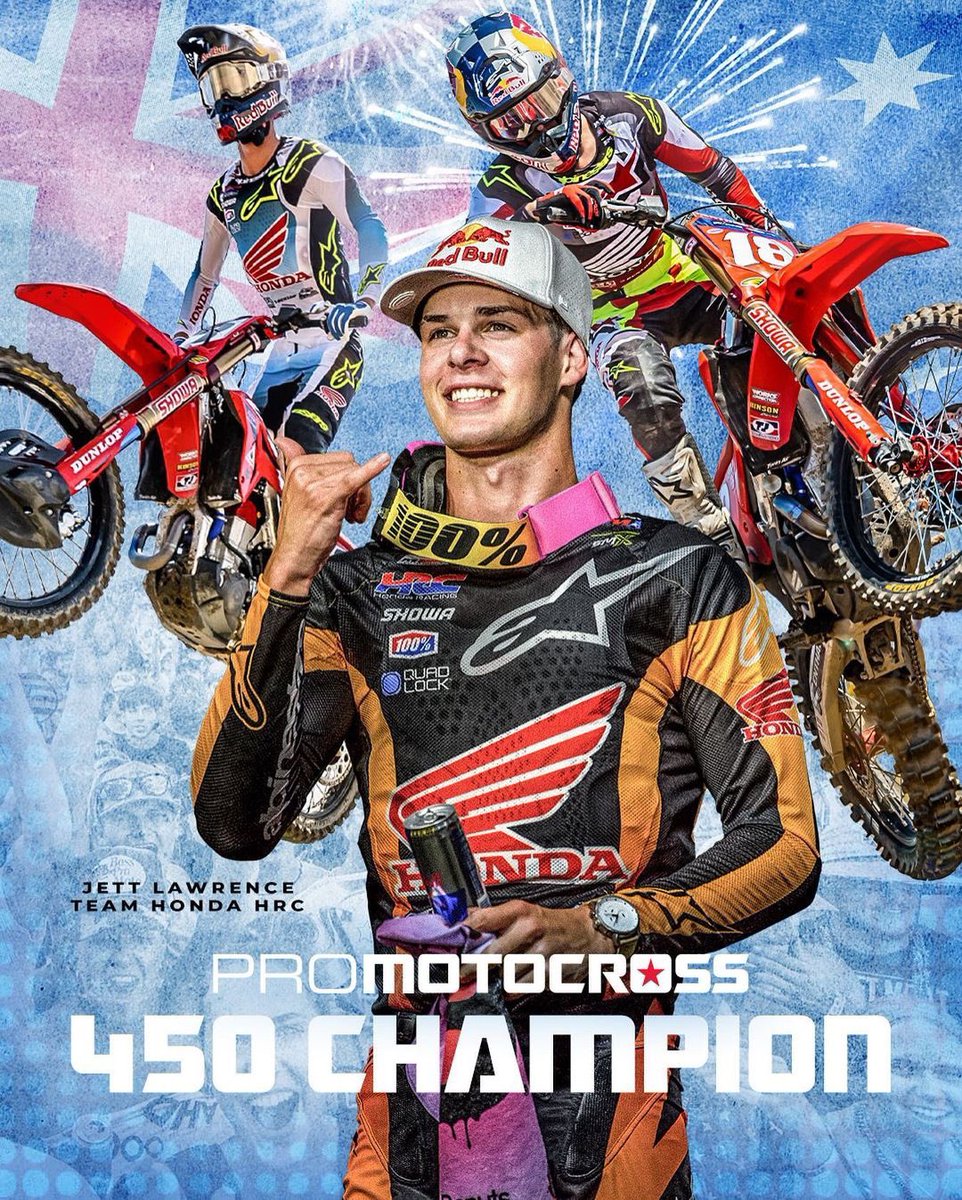 LiveMXOnline's tweet photo. Jett Lawrence is your 2023 AMA Pro Motocross 450cc Champion
#ProMotocross #AMARacing #AMAMotocross #MX #Motocross #Moto #Motox #Dirtbikes #LiveMotocross https://t.co/77hIU6kdE3