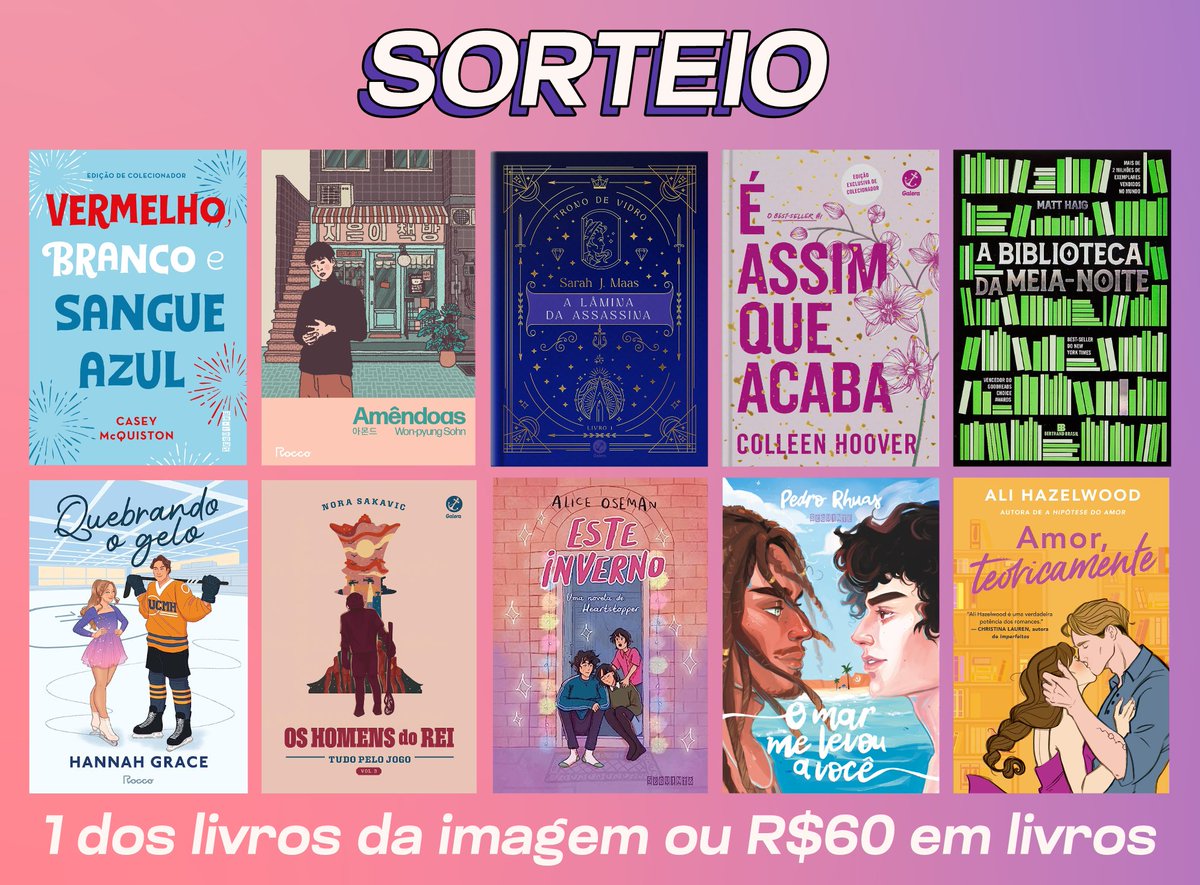 promohunters_'s tweet photo. 📢 SORTEIO DE LIVROS!

🏆 Prêmio: 1 dos livros da imagem ou R$60 em livros 

Siga as regras:
💜 Nos seguir
���� Dar RT nesse tweet
💜 Entrar no nosso grupo de ofertas (eu respondi esse tweet com o link)

📅 Resultado: 02/09. Boa sorte, hunters! https://t.co/jaYPqvCB6V