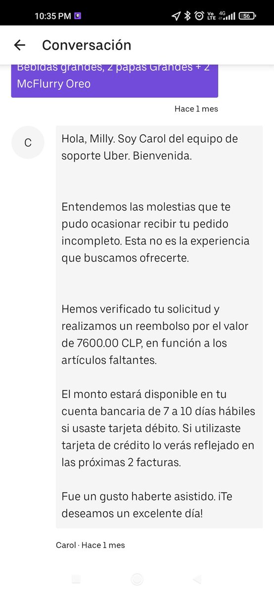 MillaliT's tweet photo. @UberEats_Chile llevo esperando 2 putos meses que me devuelvan mi dinero de los productos faltantes que @McDonalds_Cl no envio... Dónde está mi dinero?
@SERNAC https://t.co/iCsaVjwEAb