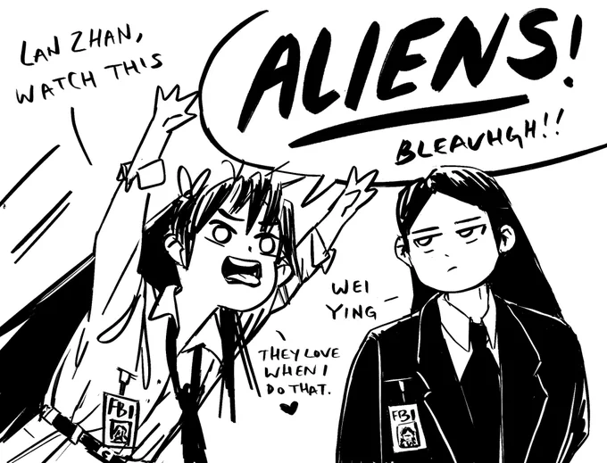 I want to believe 👽 wangxian xfiles au   Everyday antics at headquarters lol