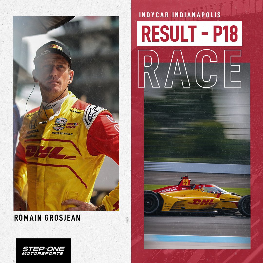 StepOneMSports's tweet image. Tough race for @RGrosjean today; he crossed the line in P18. 🏁

Proud of your efforts, RG. 👊

#StepOneMotorsports #StepOneAutomotive | @StepOneAuto