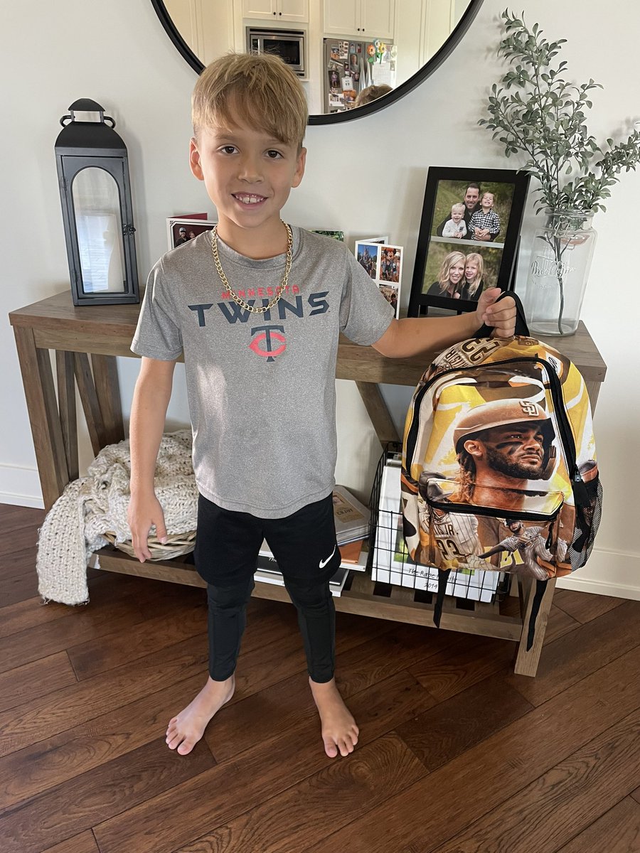 Debbyrabe13's tweet photo. Tell me you like the MLB without telling me you like the MLB. #newbackpack @tatis_jr @Twins @Josh_Rabe_13 https://t.co/UTdO4eqw4W