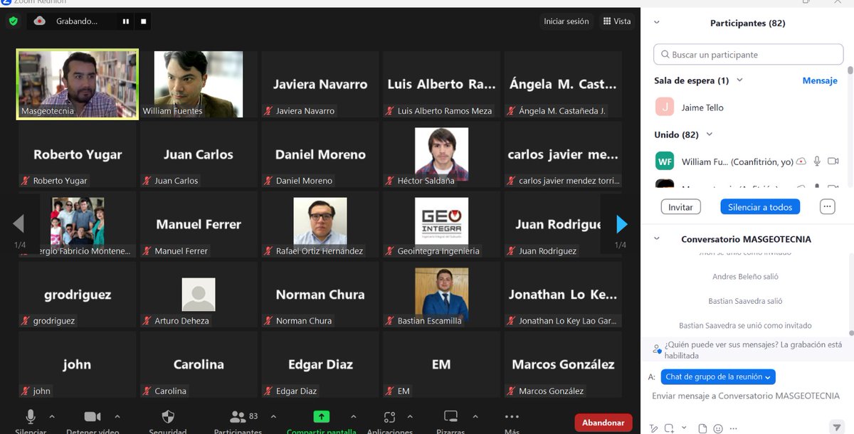 Gracias a todos por el conversatorio internacional liderado por <a href="/mgeotecnia/">Masgeotecnia</a>  en Modelación de Suelos. Mucho interés y diversas preguntas! Asistencia de muchos países.