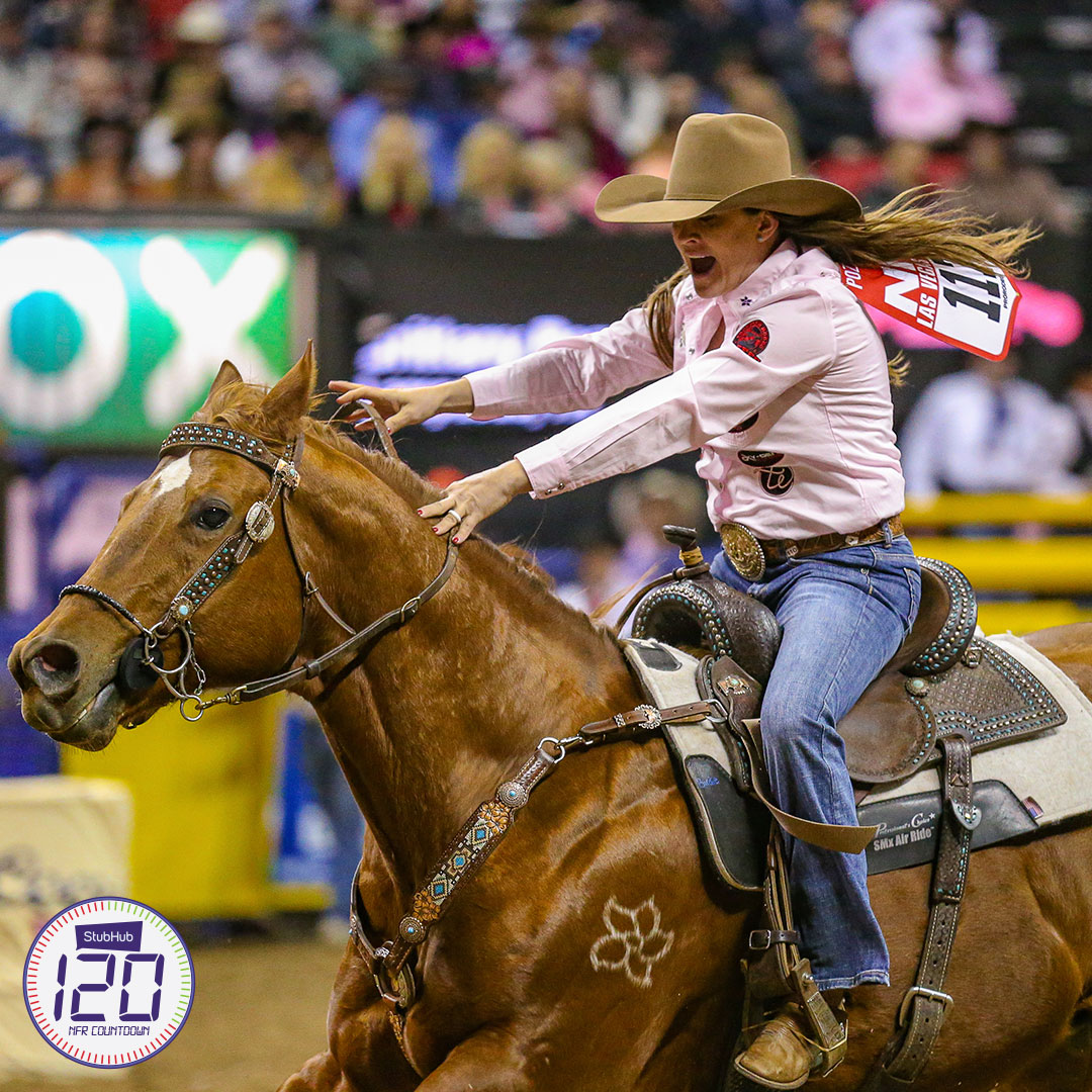 1️⃣1️⃣7️⃣ days! #WranglerNFR #NFRcountdown powered by <a href="/StubHub/">StubHub</a>. 
Brittany Pozzi Tonozzi wore #117 at the Wrangler NFR last year.
📸 PRCA Photo by Hailey Rae