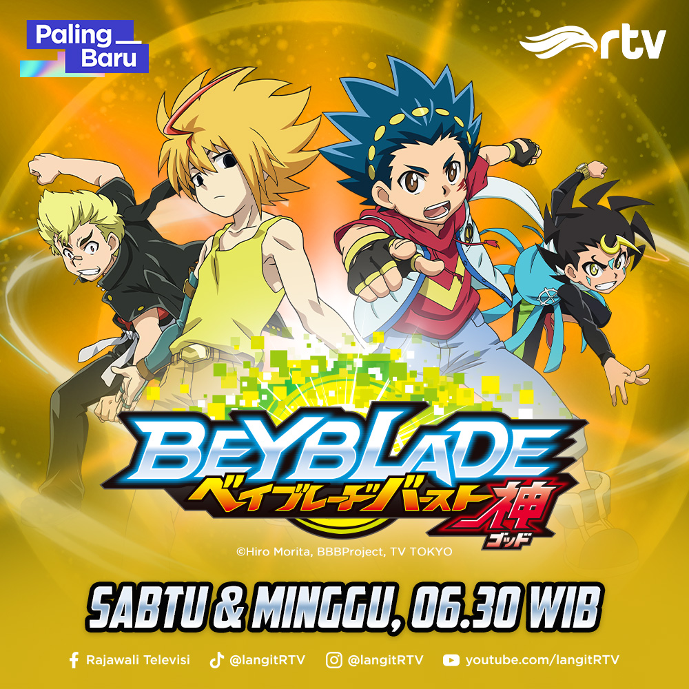 langitRTV's tweet image. Pagi ini saatnya untuk ikuti turnamen Beyblade yang pastinya akan semakin seru! 🤩🙌

Jangan lewatkan 𝗕𝗘𝗬𝗕𝗟𝗔𝗗𝗘 𝗕𝗨𝗥𝗦𝗧 𝗘𝗩𝗢𝗟𝗨𝗧𝗜𝗢𝗡 pagi ini pkl. 06.30 WIB hanya di RTV Makin Cakep

#rtvdigital #beyblade #programrtv