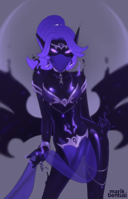 Revisit of a sketch from back in '21.still not happy with the design, especially the top, but maybe I'll file away at it Also, man, I never know whether to slap a content warning on stuff like this that's suggestive but technically doesn't show anything 