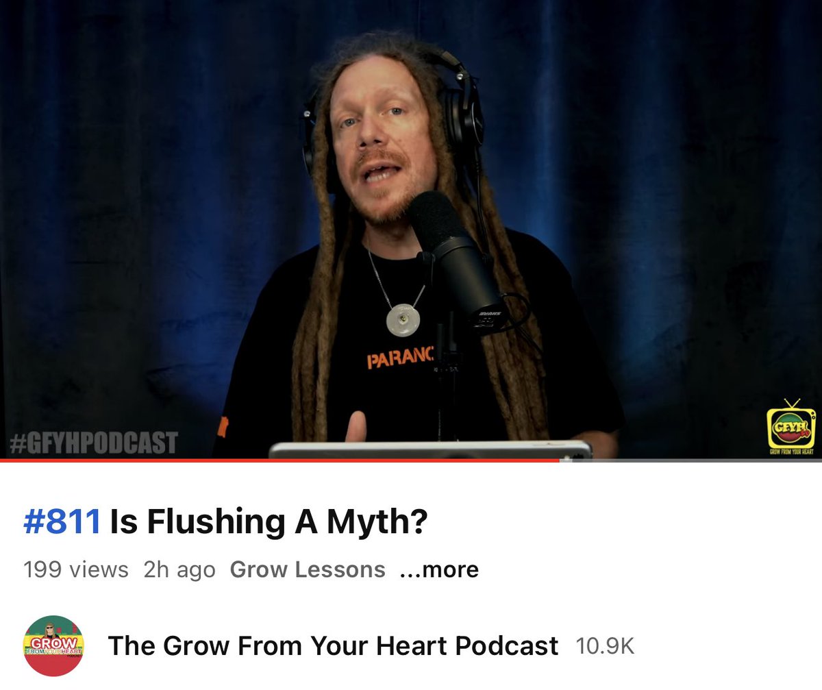 GFYHPODCAST's tweet photo. YouTube lifted my restriction! The new episode is available now! Join me for a controversial conversation about flushing our plants before harvest. 
#gfyhpodcast #growfromyourheart #iriegenetics 

https://t.co/ZTLA7zMq12 https://t.co/RUiuL2T0hT