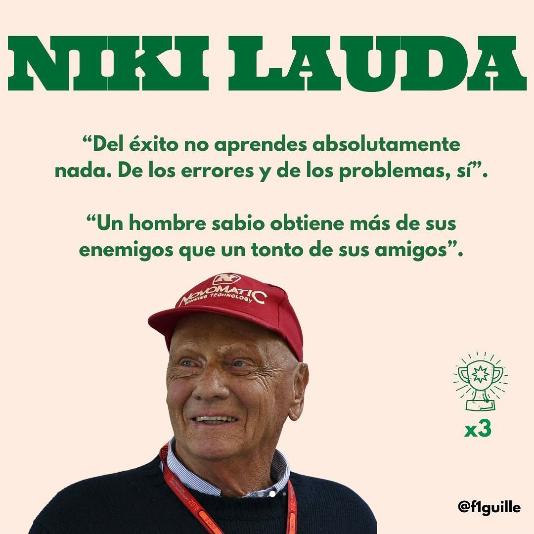 PupaBeaumont's tweet image. Excelentes frases de #Fangio #Senna #Lauda y #Hunt

#Formula1