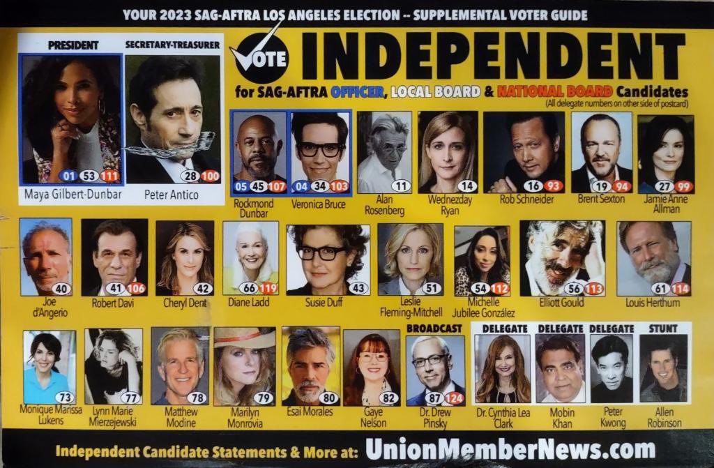 #SAGAFTRA #vote #independent #delegates 206 and 278 #cynthialeaclark #peterkwong. Let’s shake things up!