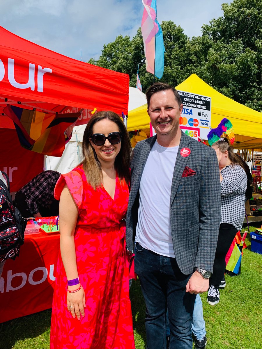 Two future MPs at the Doncaster Pride event today. What a formidable force for good they will be. Don’t you agree? Already operating as a team. This feels very exciting! @SallyJameson & @LeePitcher9.