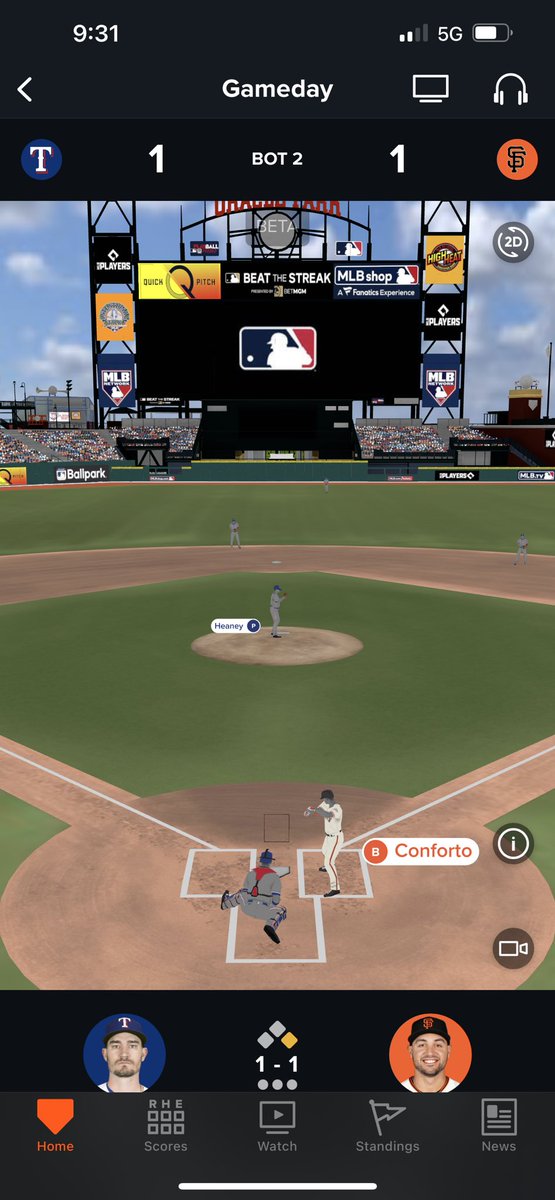 ande1824's tweet photo. @mlbatbat must really want more people to use the 3D option. Can we at least get the radio feed to go along with it? #SFGiants #rangers https://t.co/IVuSmwinAz