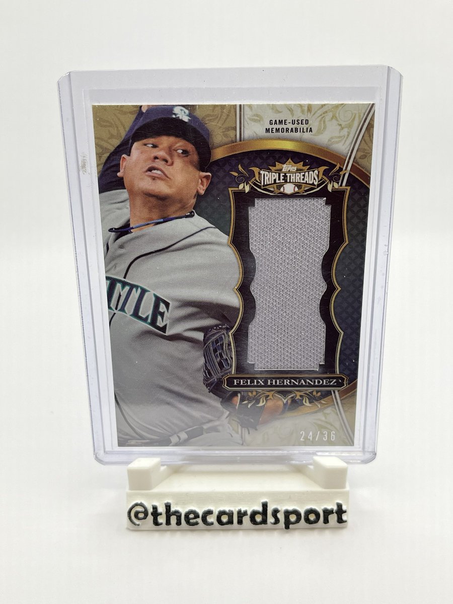 TheCardsport's tweet photo. Anointing the King to the Mariners HOF
2013 Felix Hernandez Topps Triple Threads Patch /36 Mariners
#sportscards #tradingcards #cardsruleeverythingaroundme
#whodoyoucollect #thehobby #baseballcards #felixhernandez #kingfelix #kingscourt #mariners #marinershof https://t.co/amCLfTPFQA