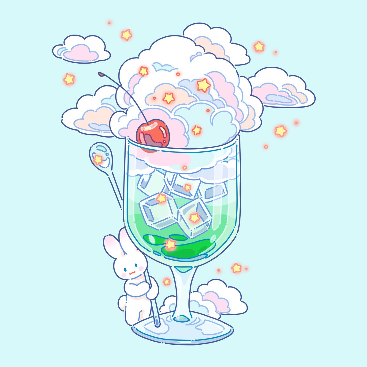 「メロンソーダ 」|ヒロコのイラスト