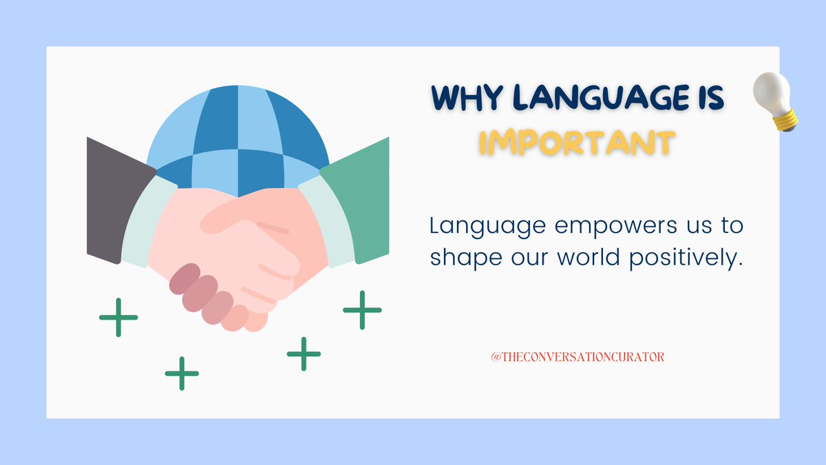 'Words have the power to inspire, unite, and create change. Let's use language to build a better world together. #LanguageEmpowerment #PositiveImpact #ShapeTheWorld #InspireChange #UniteThroughWords'
