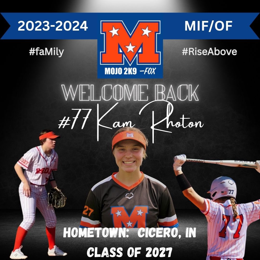 ArmorEliteFox's tweet photo. Introducing the @MOJO2K9FOX 2023-2024 roster we welcome back #77 Kam Rhoton and family. #FaMily #RiseAbove #MojoReloaded #Next @TnMojoFastpitch @Kamryn_Rhoton https://t.co/umrBWoCl6G