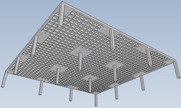 Show and Control #Deflection of #Waffle slabs with combinations of #CSI #ETABS and #FreeCAD
