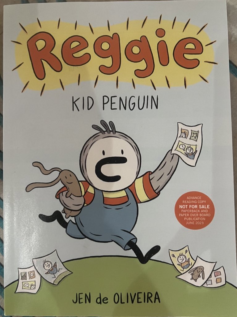 nursepooh1's tweet photo. #BookPosse @kellyanne1905 you are going to love this early graphic novel. It will make you laugh and remind you of so many of your kids. This will be a big hit for this school year. @jendeoart @littlebrownYR #ReggieBooks 🐧🐧🐧 https://t.co/vKAR1UmD6S