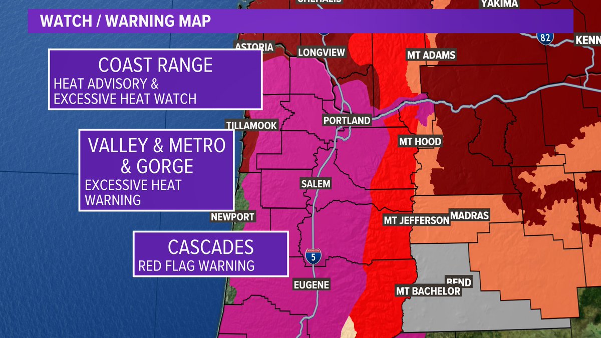 JoeRaineriWX's tweet photo. I hope everyone is enjoying these "cool" conditions...with many spots around the #Rosecity in the upper 80s to 90 degrees. Tomorrow much of the state will be under some kind of advisory as highs get into the low 100 degree range around the metro area. #kgw #augustheatwave https://t.co/MGfpc6dhHB