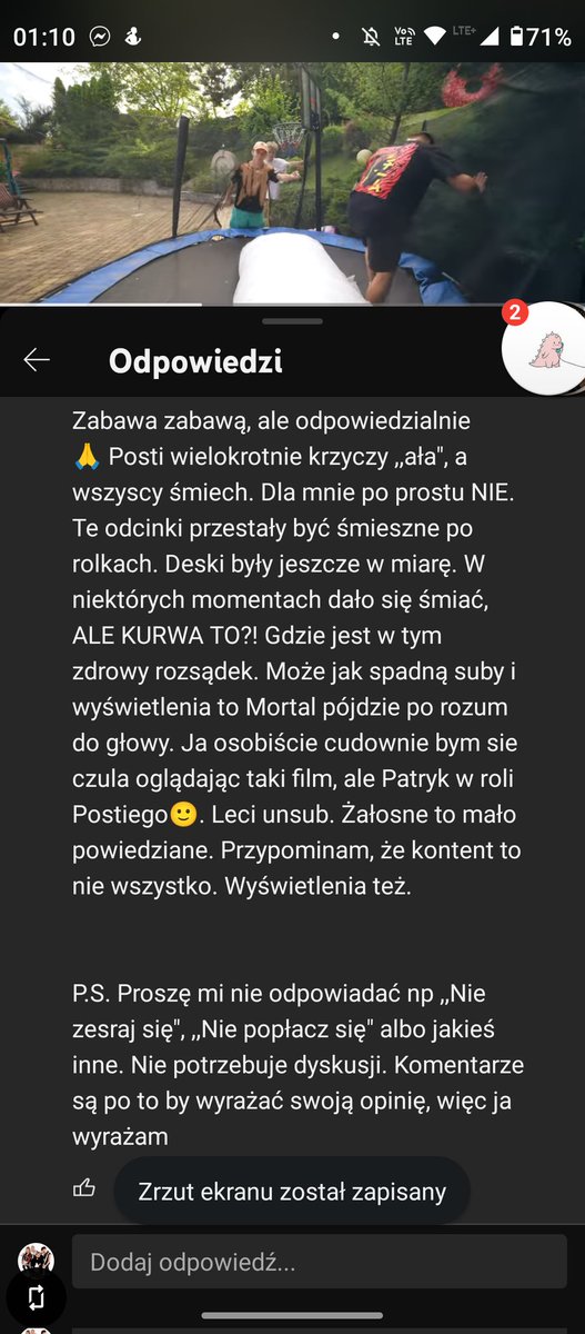 lub0nska's tweet photo. Jak pójdzie po rozum do głowy to z chęcią zasubskrybuje ponownie 🙏 #mortalcio https://t.co/rvALvEJgCd