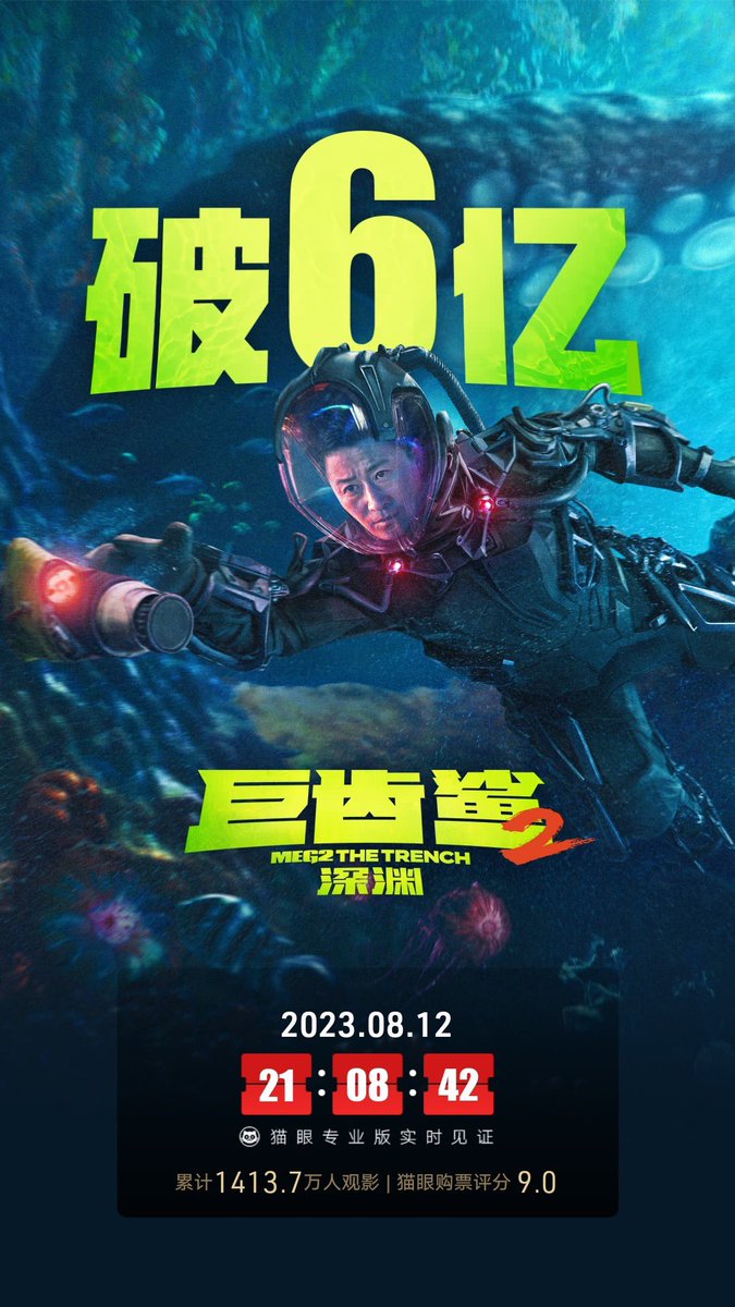 Latteeaaee's tweet photo. #Meg2 #Boxoffice over ¥ 600m https://t.co/Fmf43mlTzg