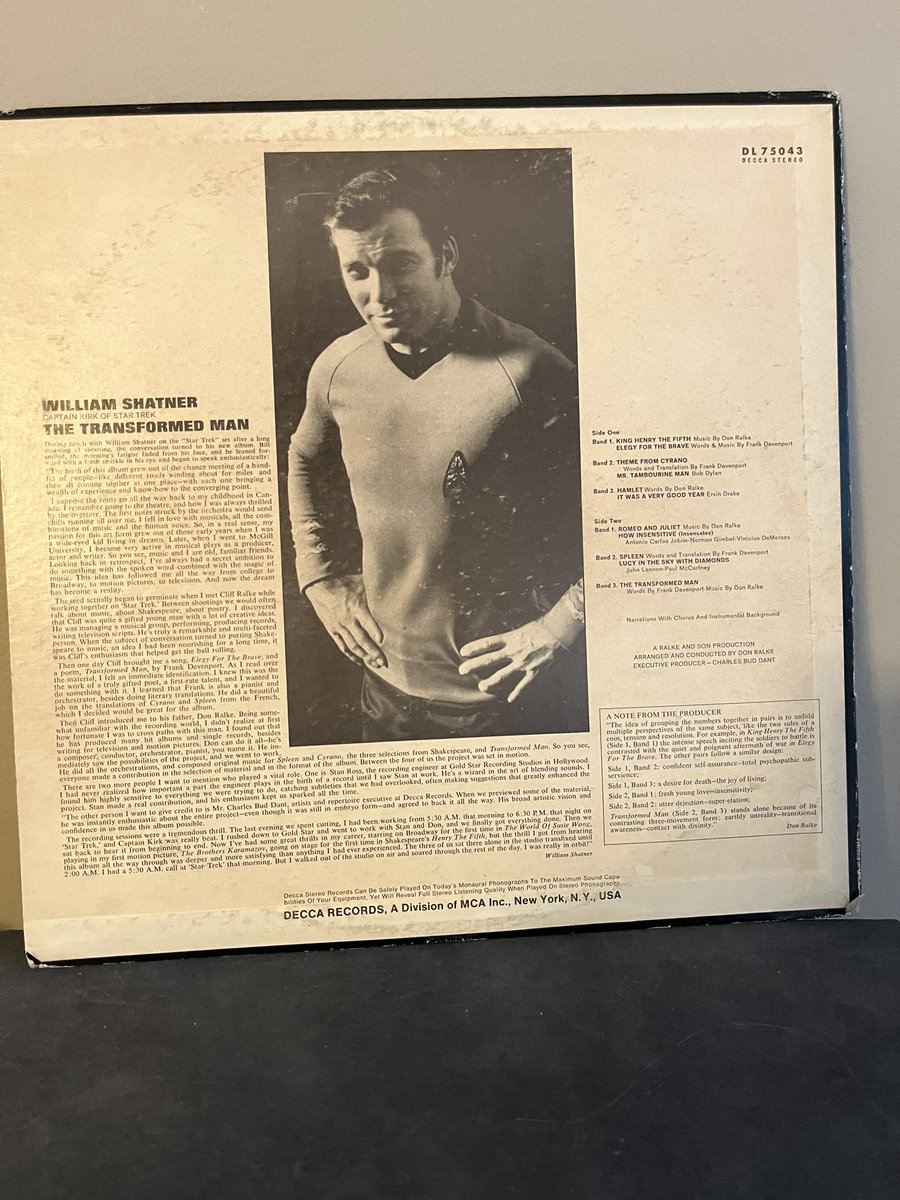 GoHogsGo64's tweet image. @WilliamShatner I found this at a record store yesterday and am really enjoying it!!