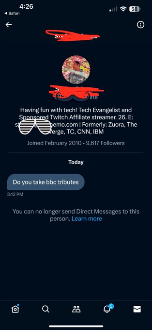 Dude DMed me and blocked me from what it looks like immediately after he messaged&hellip;post 🥜 clarity?😹 https://t<a href="/tag/tesla"class="tags"><span>#tesla</span></a>